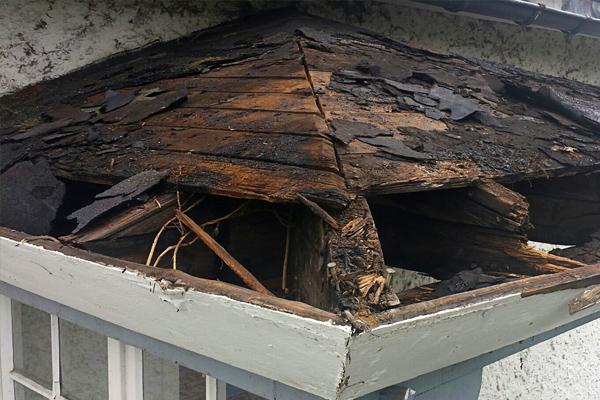 Bauschaden: Dachpappe kaputt, Dach morsch