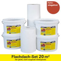 Set 3 für 20m² ziegelrot glatte Untergründe Flachdachabdichtung