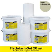 Set 3 für 20m² kieselgrau glatte Untergründe Flachdachabdichtung