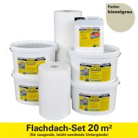 Set 1 für 20m² kieselgrau saugende Untergründe Flachdachabdichtung