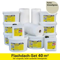 Set 2 für 40m² kieselgrau saugende Untergründe Flachdachabdichtung